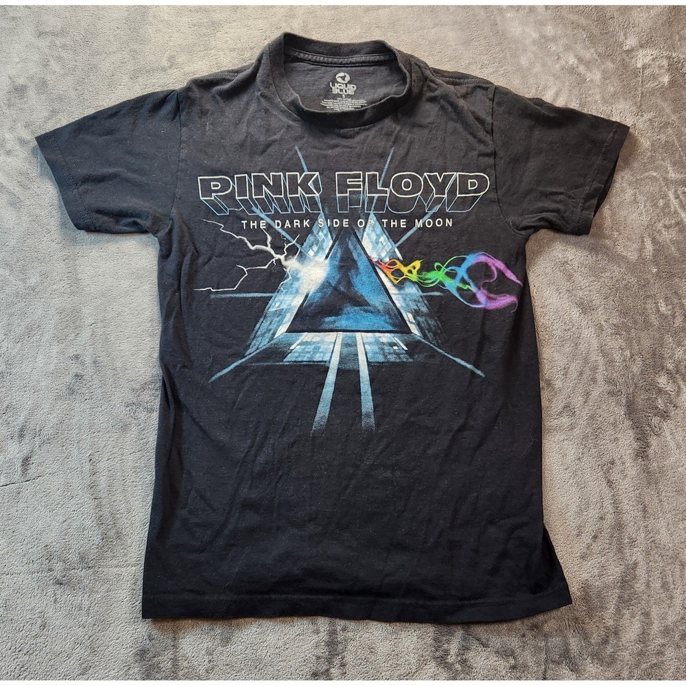 Pink Floyd Mens T Shirt Small Black Dark Side Of The Moon Liquid Blue